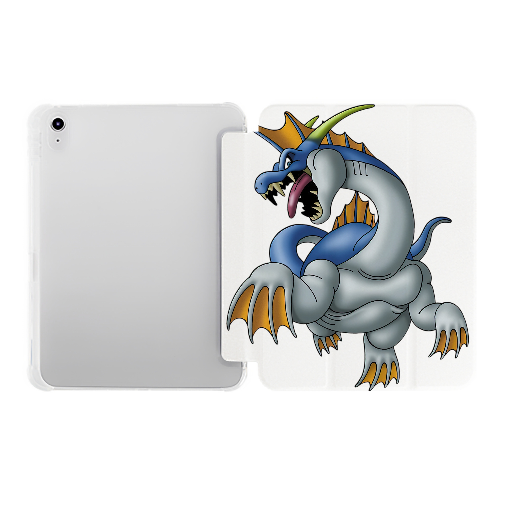 （画像用） ドラゴンクエスト Doragon Kuesuto Dragon Quest IPad ケース ペン収納付き 三つ折りスタンド PUレザー×シリコン 対応機種9.5/10.5/10.9インチ